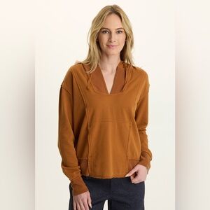 XCVI Rosalyn Hoodie Sweater Shirt Maple Pigment